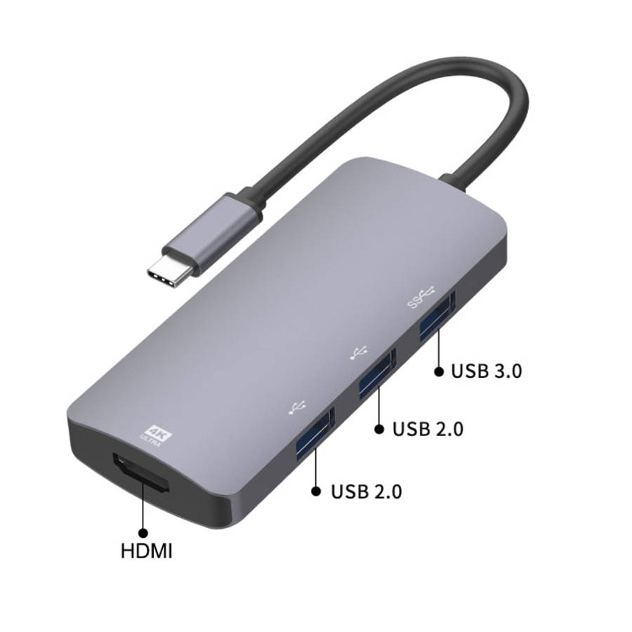 UC912 4 in 1 4K 30Hz USB 3.0 + 2 x USB 2.0 to USB-C / Type-C Multifunctional HUB Adapter, UC912 U...