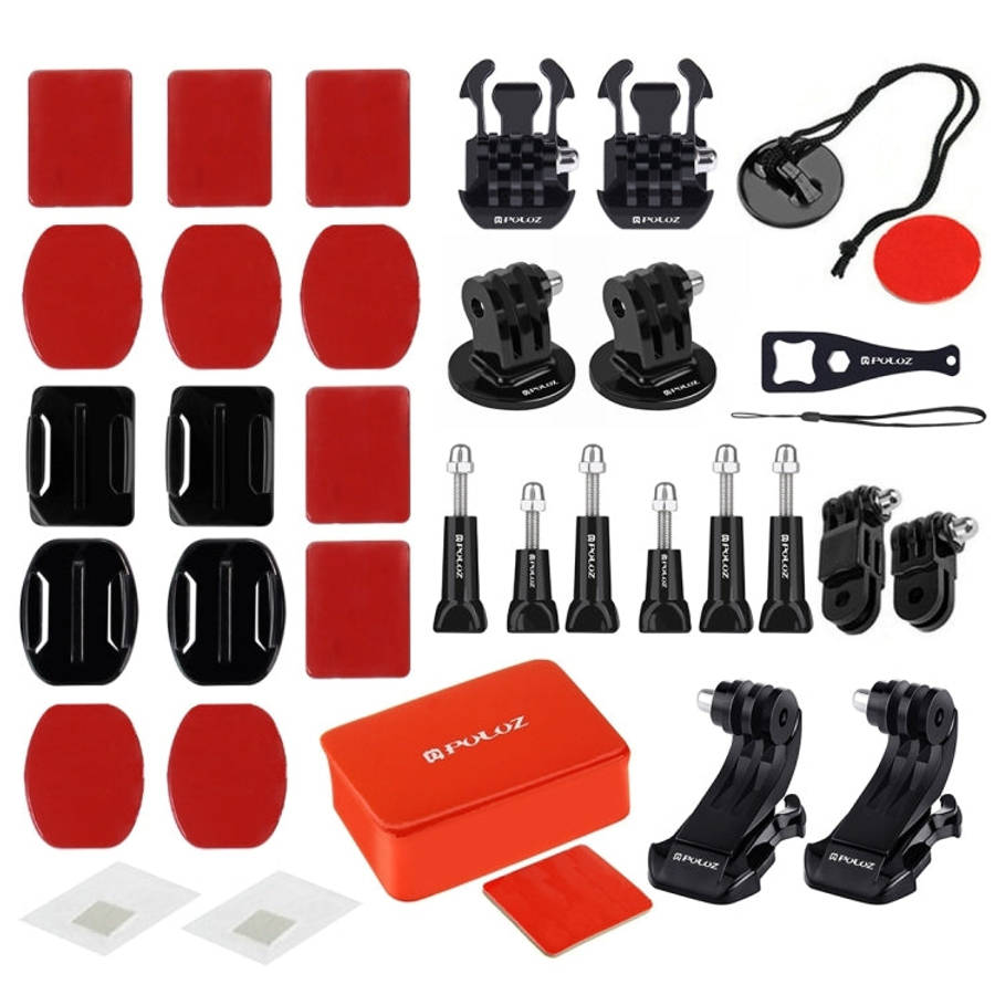 PULUZ 53 in 1 Accessories Total Ultimate Combo Kits (Chest Strap + Suction Cup Mount + 3-Way Pivo...