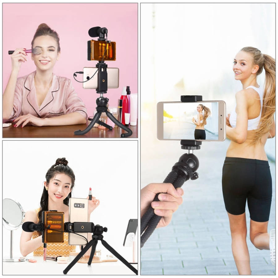 PULUZ Mini Octopus Flexible Tripod Holder with Ball Head & Phone Clamp + Tripod Mount Adapter & L...