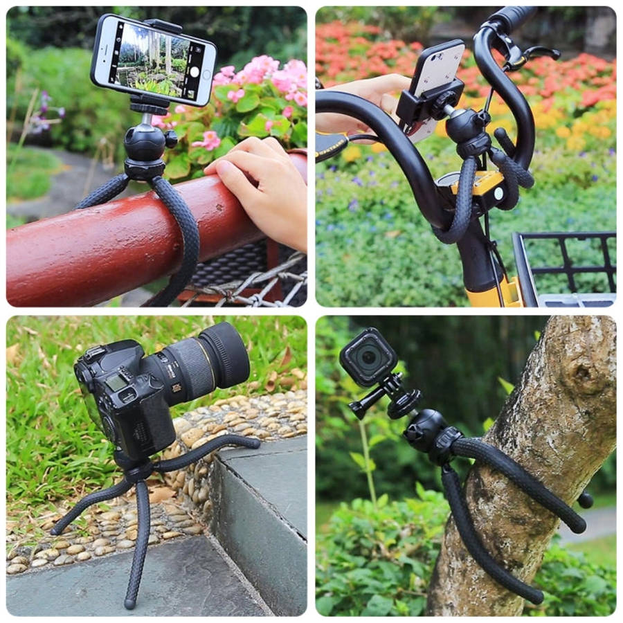 PULUZ Mini Octopus Flexible Tripod Holder with Ball Head & Phone Clamp + Tripod Mount Adapter & L...