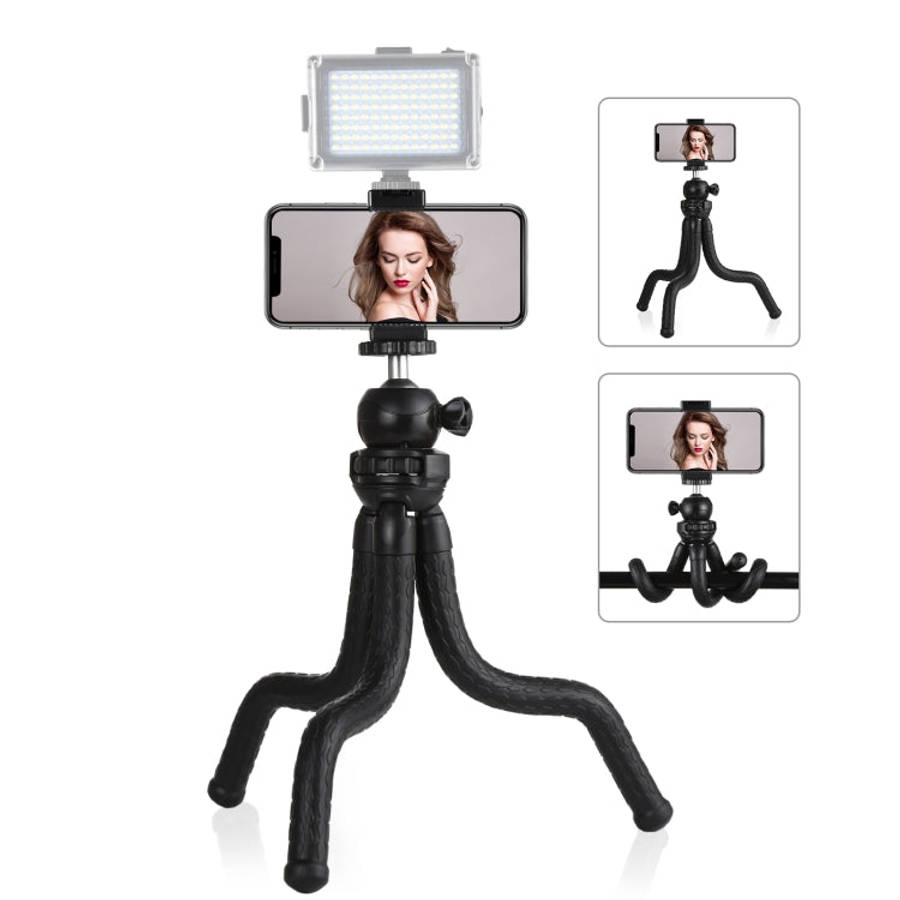 PULUZ Mini Octopus Flexible Tripod Holder with Ball Head & Phone Clamp + Tripod Mount Adapter & L...