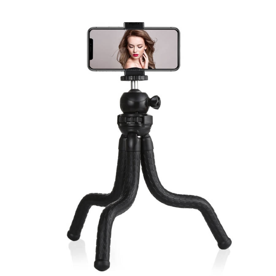 PULUZ Mini Octopus Flexible Tripod Holder with Ball Head & Phone Clamp + Tripod Mount Adapter & L...
