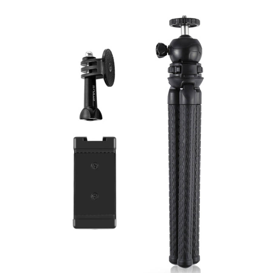 PULUZ Mini Octopus Flexible Tripod Holder with Ball Head & Phone Clamp + Tripod Mount Adapter & L...