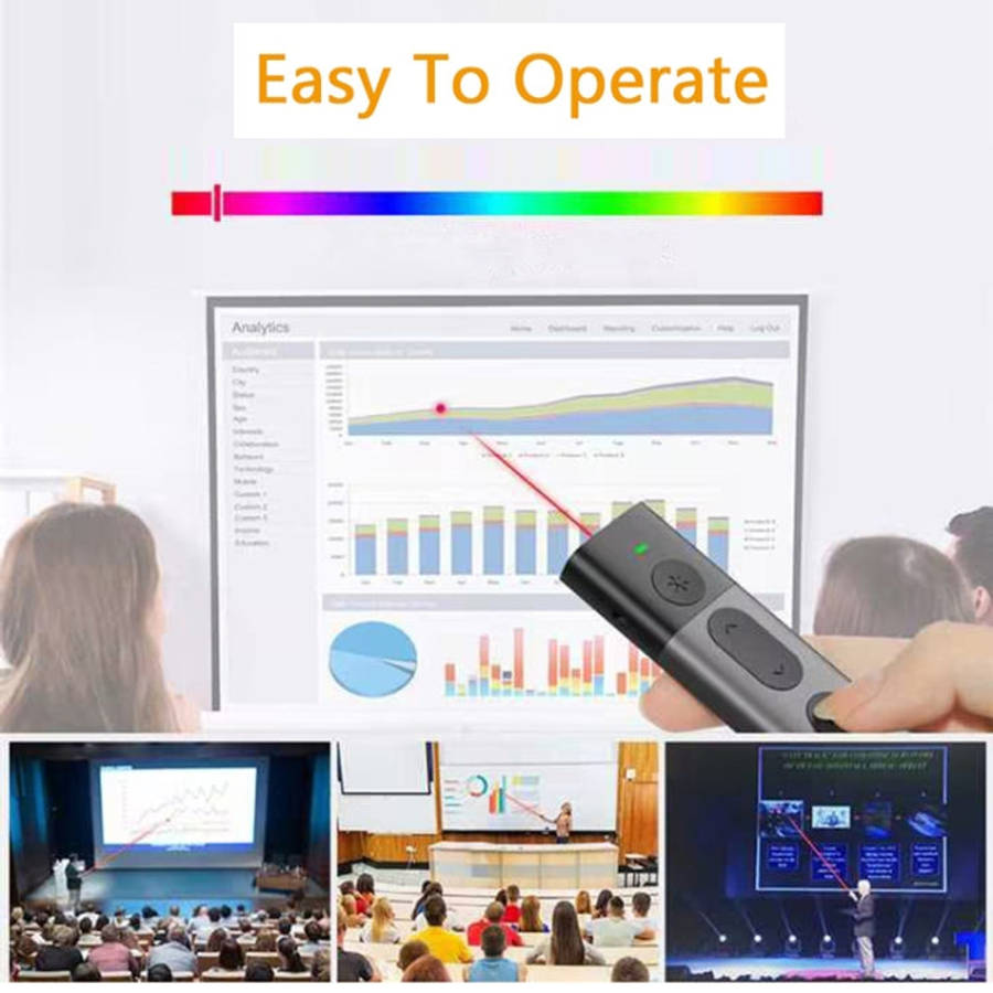 DOOSL DSIT036 Red Laser Pointer 2.4GHz Wireless Presenter PowerPoint Clicker, Red Laser