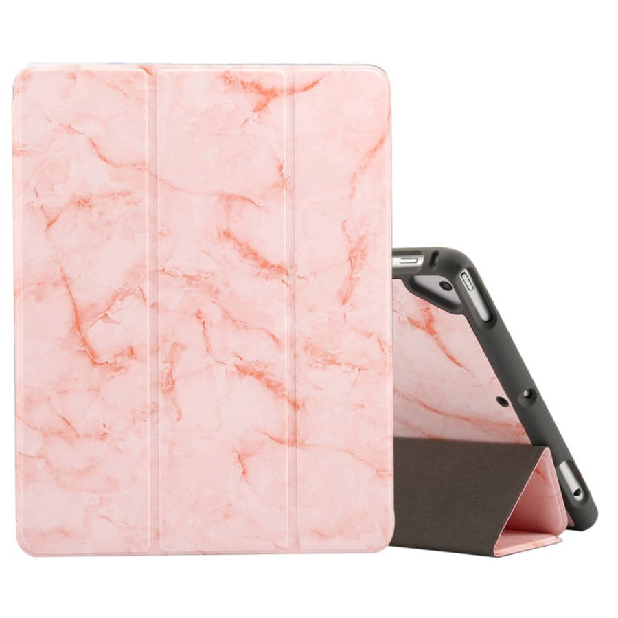 Marble Texture Pattern Horizontal Flip Case for iPad 9.7 (2018) , with Three-folding Holder & Pen...