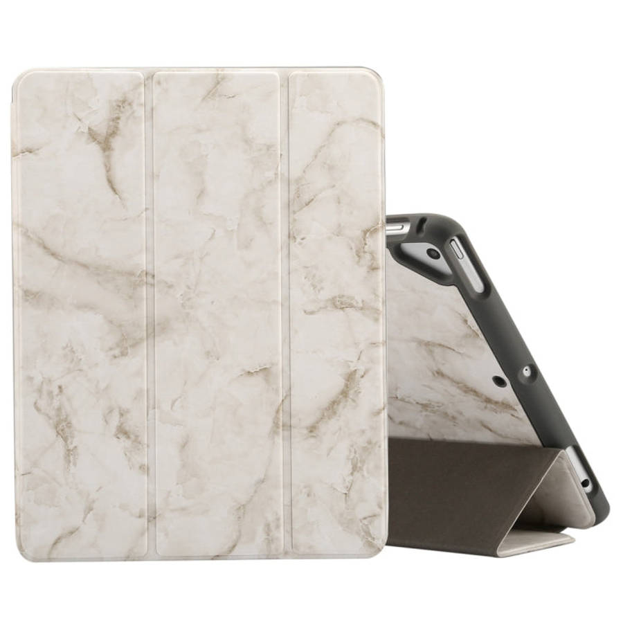 Marble Texture Pattern Horizontal Flip Case for iPad 9.7 (2018) , with Three-folding Holder & Pen...