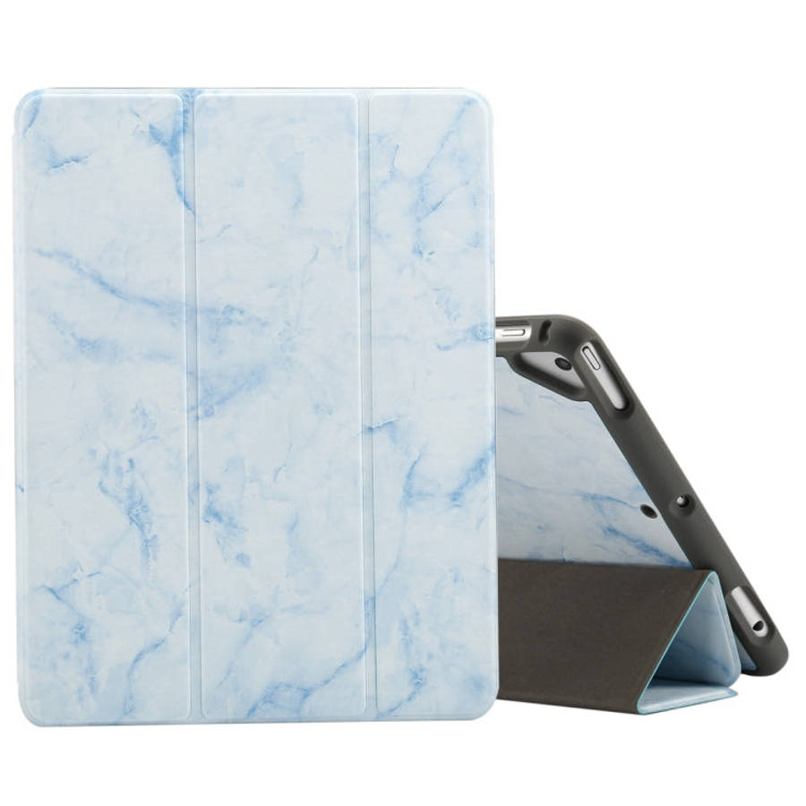 Marble Texture Pattern Horizontal Flip Case for iPad 9.7 (2018) , with Three-folding Holder & Pen...