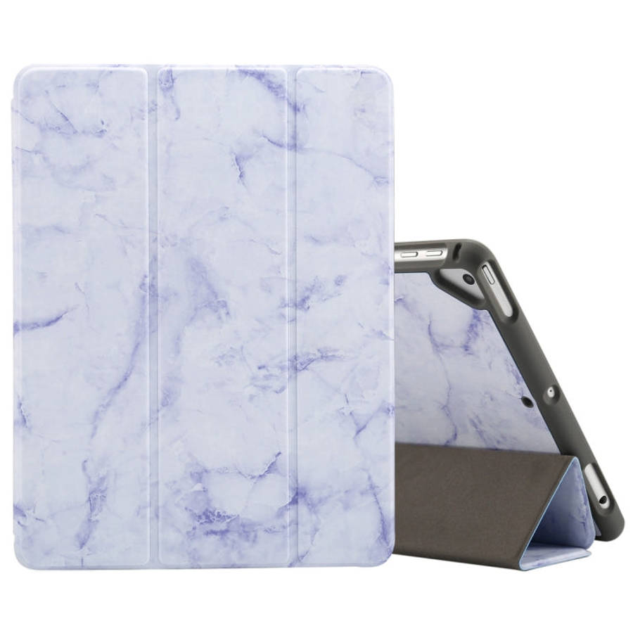 Marble Texture Pattern Horizontal Flip Case for iPad 9.7 (2018) , with Three-folding Holder & Pen...