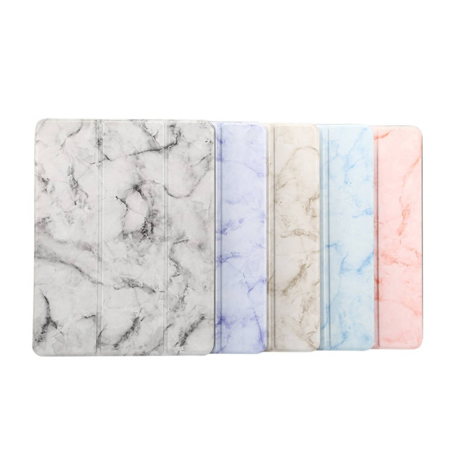 Marble Texture Pattern Horizontal Flip Case for iPad 9.7 (2018) , with Three-folding Holder & Pen...