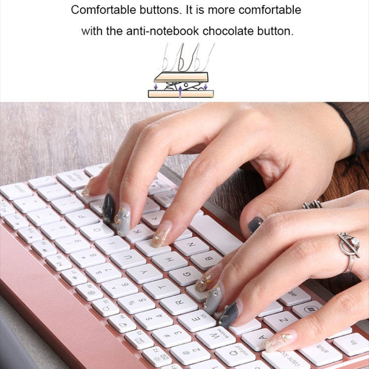 508A Detachable Bluetooth Keyboard + Horizontal Flip Leather Tablet Case with Holder & Colorful B...