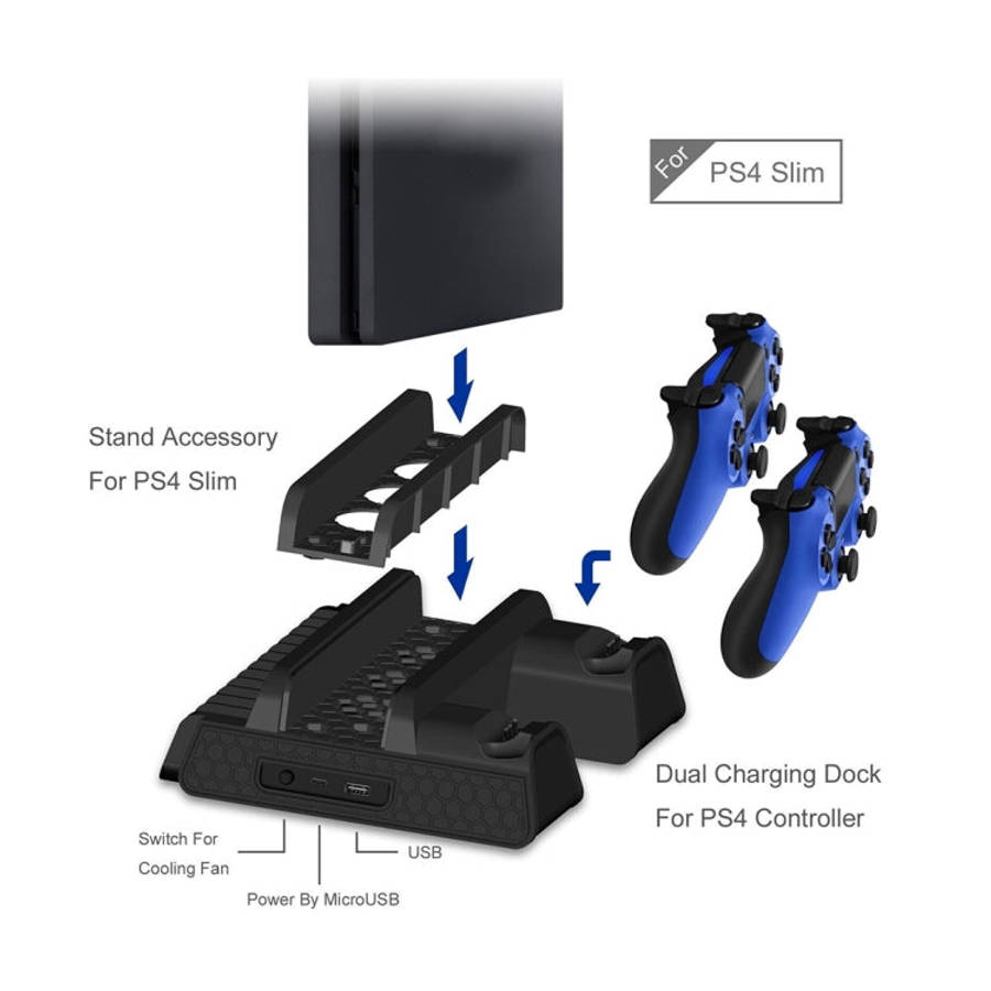 DOBE TP4-882 3 in 1 Game Console Cooling Fan + Game Storage Slots + Game Controller Charging Dock...