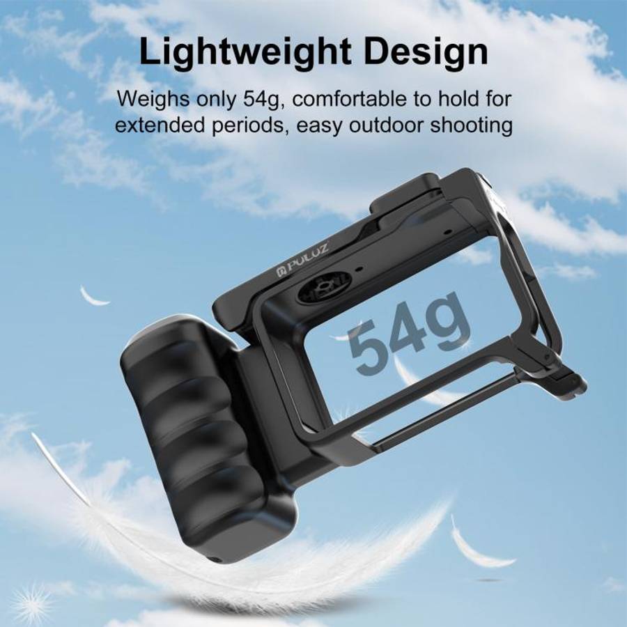 For DJI Osmo Action 6 PULUZ Street Photography Handle Ergonomic Hand Grip Cage Frame with Cold Sh...