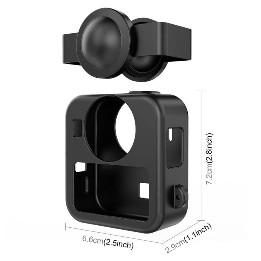 For GoPro MAX2 PULUZ Body Silicone Protective Case with Dual Lens Caps Cover & Strap, Body Case w...