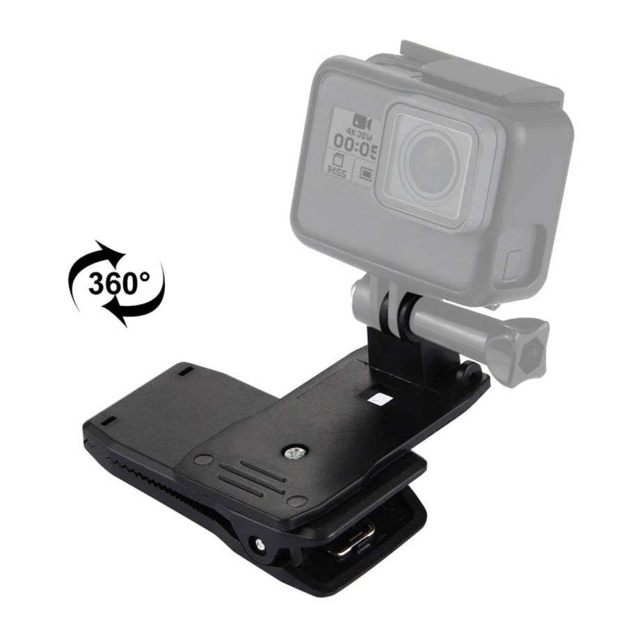 PULUZ 360 Degree Rotating Backpack Hat Rec-mounts Quick Release Clamp Mount for GoPro, Insta360, ...