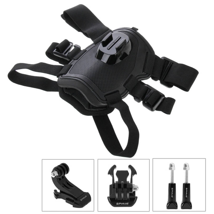 PULUZ Hound Dog Fetch Harness Adjustable Chest Strap Mount for GoPro, Insta360, DJI and Other Act...