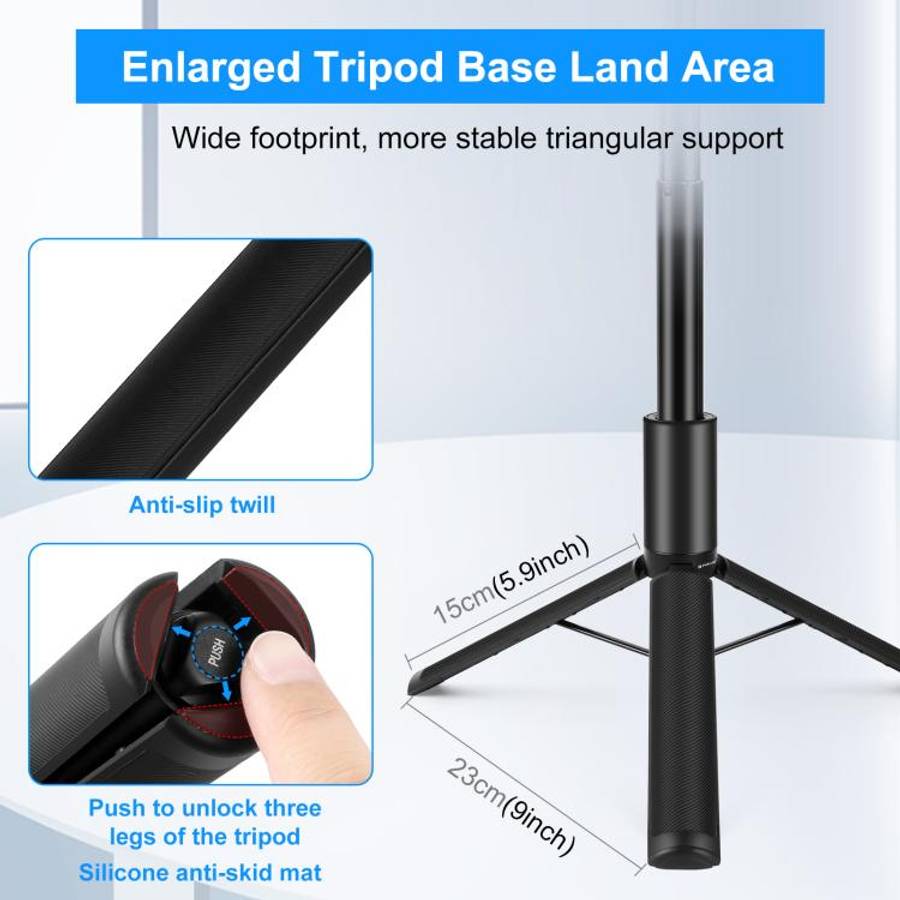 PULUZ 1.22m Retractable Invisible Selfie Stick with Tripod For Insta360 X4 / X3