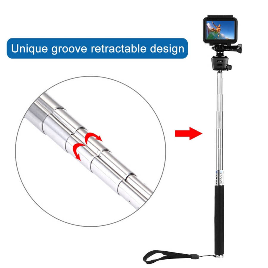 PULUZ Extendable Handheld Selfie Monopod for DJI, Insta360, GoPro and Other Action Cameras, Lengt...