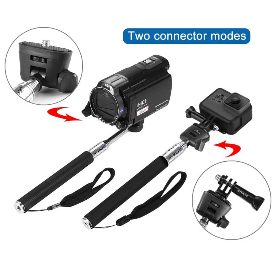 PULUZ Extendable Handheld Selfie Monopod for DJI, Insta360, GoPro and Other Action Cameras, Lengt...