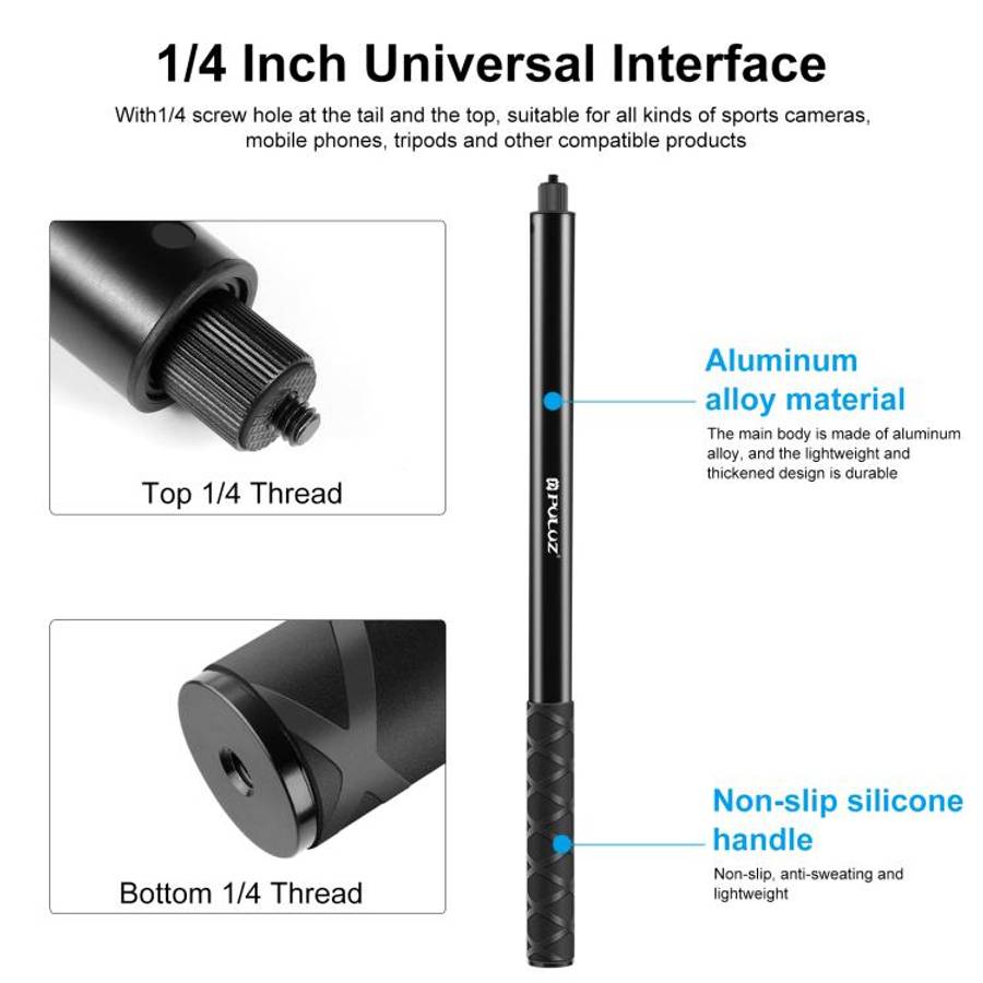 PULUZ 2m Metal Selfie Stick Monopod  for Insta360 One RS / X2 / X3, 2m Monopod