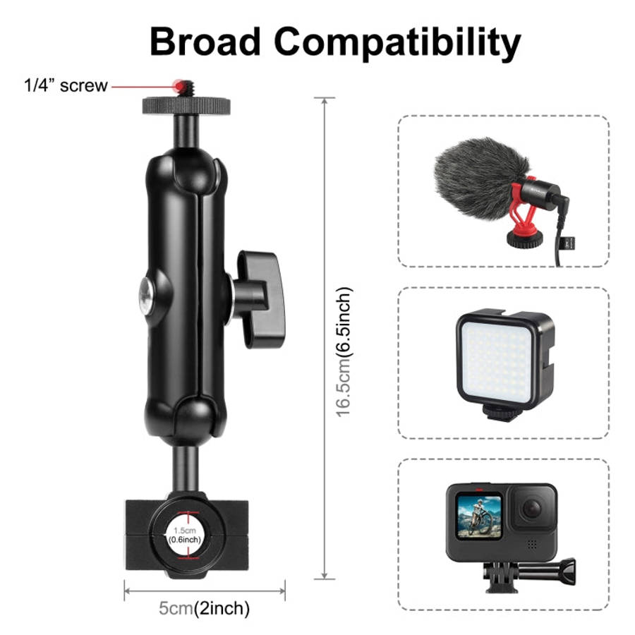 PULUZ Motorcycle Holder Rearview Mirror Fixed Mount for DJI, Insta360, GoPro and Other Action Cam...