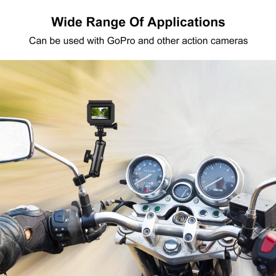 PULUZ Motorcycle Holder Rearview Mirror Fixed Mount for DJI, Insta360, GoPro and Other Action Cam...