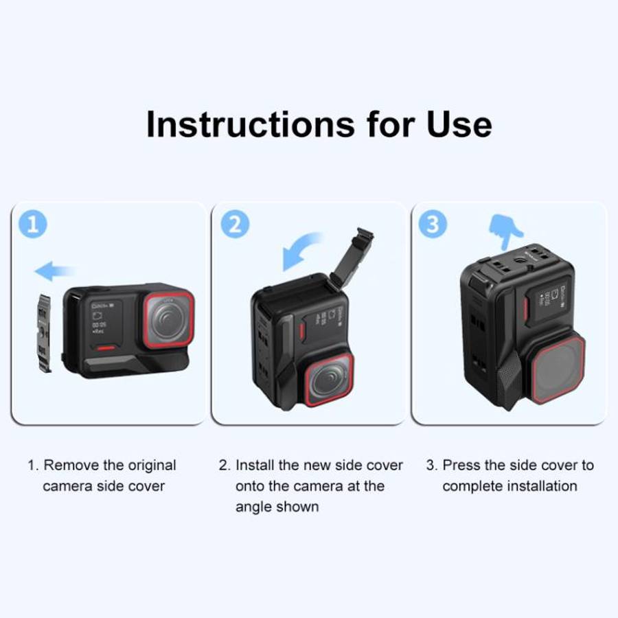 PULUZ ACE / AC Aluminum Alloy Battery Side Interface Cover for Insta360 Ace Pro 2, For Insta360 A...