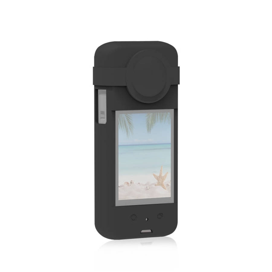 For Insta360 X3 PULUZ Silicone Protective Case with Lens Cover, Silicone Case(Black)