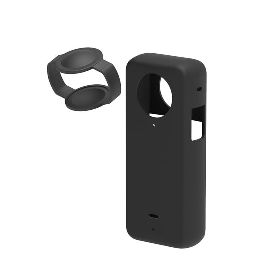 For Insta360 X3 PULUZ Silicone Protective Case with Lens Cover, Silicone Case(Black)
