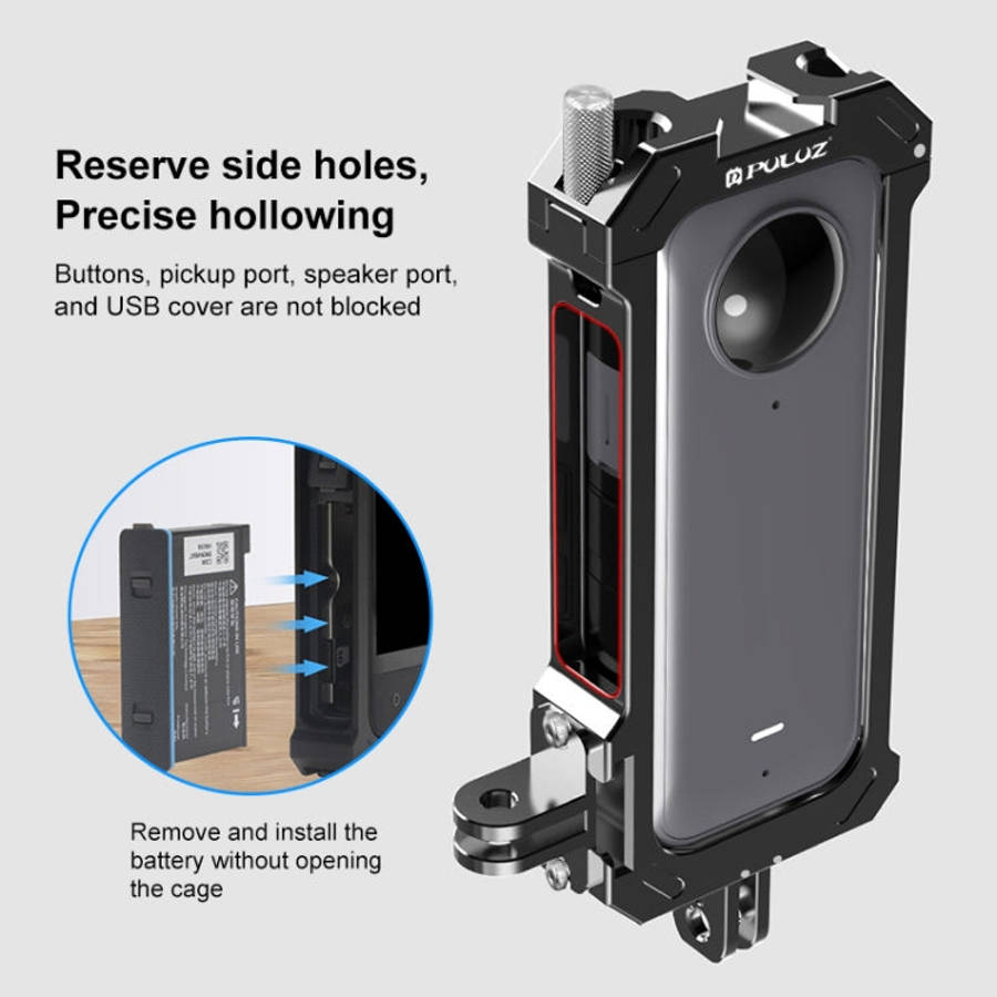 For Insta360 X3 PULUZ Metal Protective Cage Rig Housing Frame with Expand Cold Shoe Base & Tripod...
