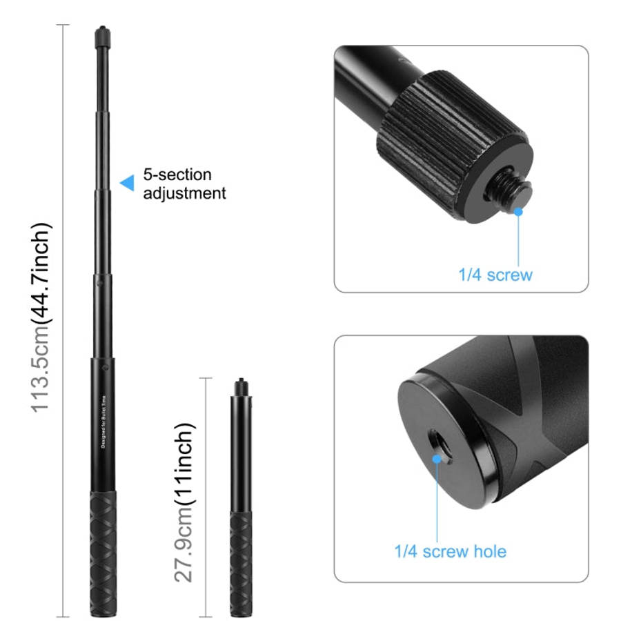PULUZ Motorcycle Bicycle Handlebar Fixture Mount Camera Bracket Adapter with Monopod Stand, Motor...