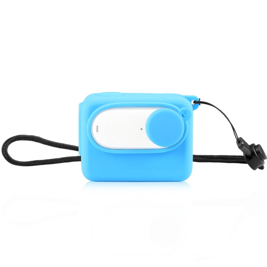 For Insta360 GO 3 PULUZ Camera Charging Case Silicone Case with Lens Cap & Strap, Silicone Case w...
