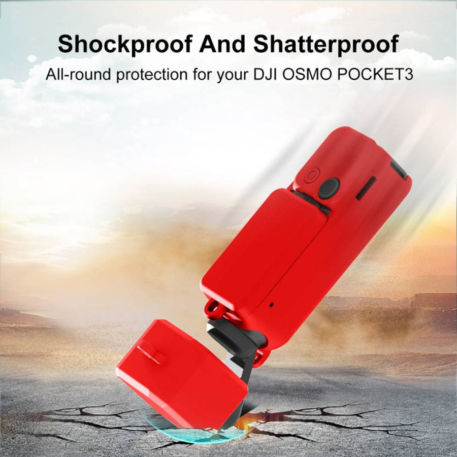 For DJI OSMO Pocket 3 PULUZ  3 in 1 Silicone Cover Case Set, Silicone Case Red, Silicone Case Whi...