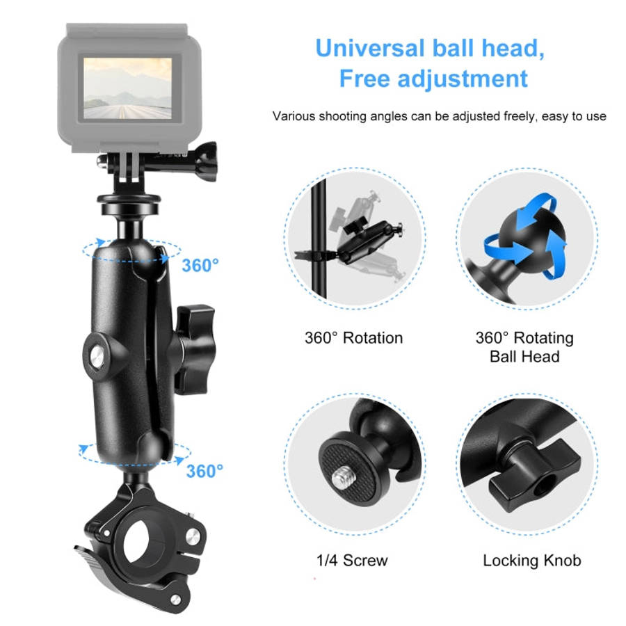 PULUZ Motorcycle O-Clip Quick Release Clamp Handlebar Fixed Mount Holder for DJI, Insta360, GoPro...