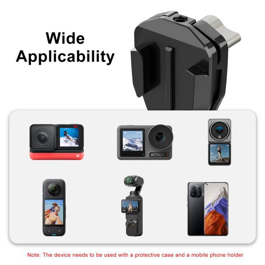 PULUZ Motorcycle Windshield Action Camera Mount Clip for GoPro Hero12 Black / DJI Osmo Action 4 /...