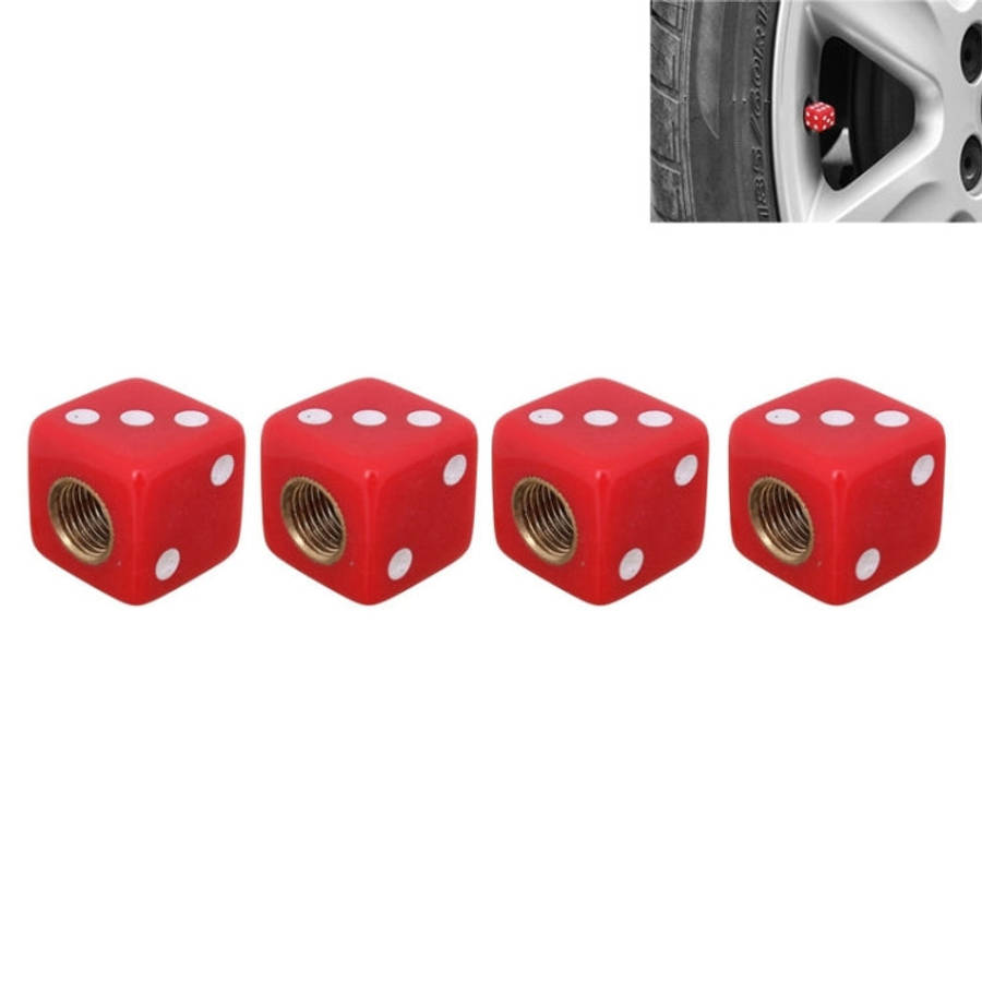 Universal 8mm Dice Style Plastic Car Tire Valve Caps, Pack of 4, Dice Shape 3 Magenta, Dice Shape...