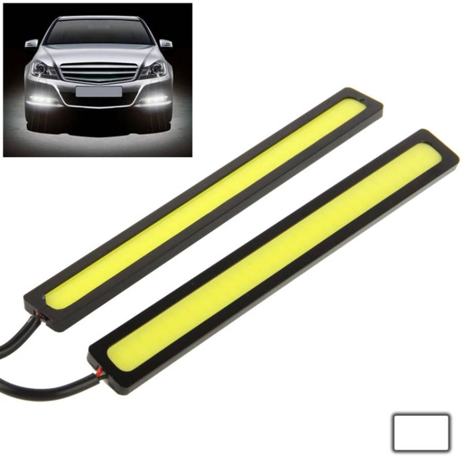 2 x 6W DIY White LED Daytime Running Light / DRL Lamp, Length: 17cm, Length: 17cm(Black)