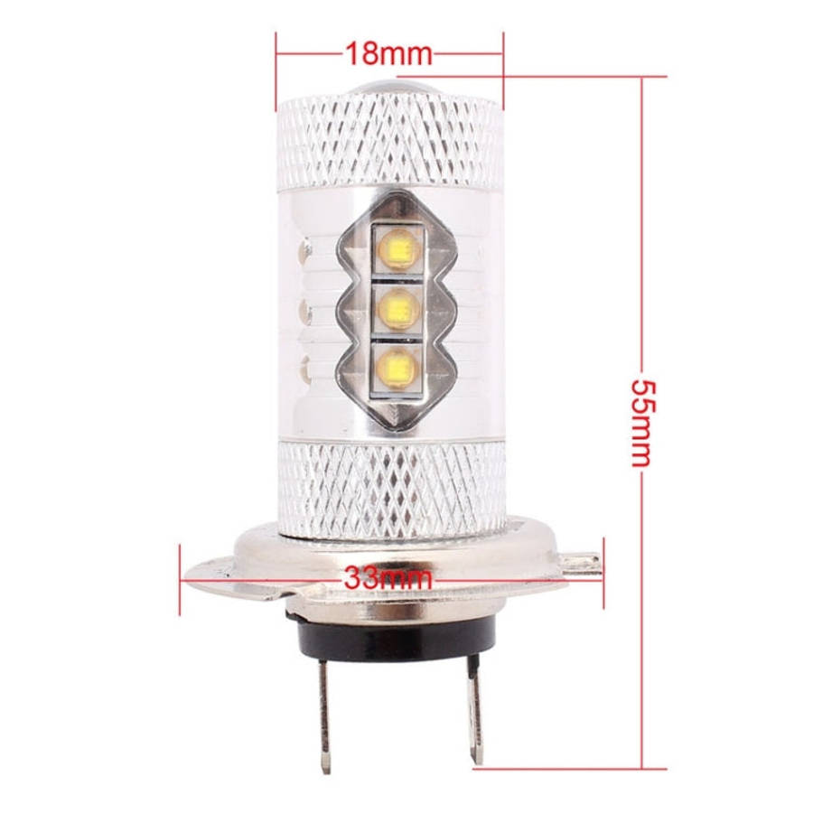 H7 80W 800LM 6500K White Light 16-3535-LEDs Car Foglight , Constant Current , DC12-24V, H7