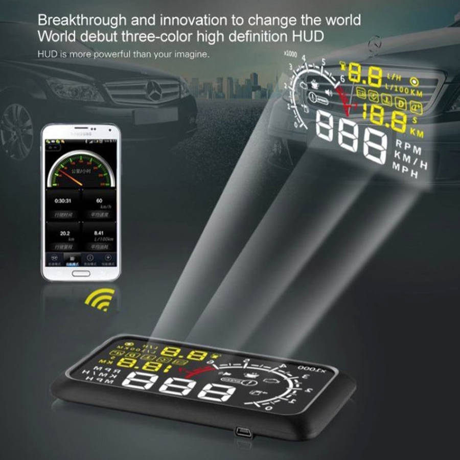 X3 Bluetooth 5.5 inch Car OBDII / EUOBD HUD Vehicle-mounted Head Up Display Security System, Supp...