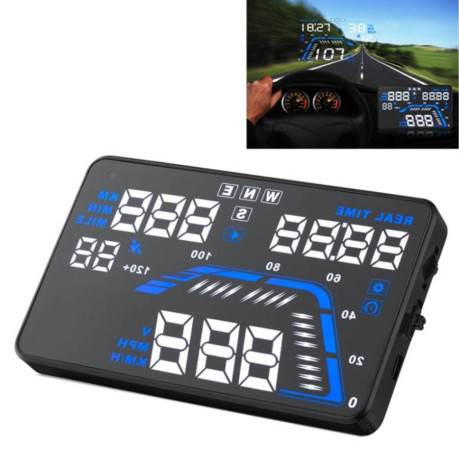 Q7 5.5 inch Car GPS HUD Vehicle-mounted Head Up Display Security System, Support Speed & Real Tim...