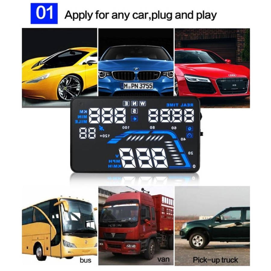 Q7 5.5 inch Car GPS HUD Vehicle-mounted Head Up Display Security System, Support Speed & Real Tim...