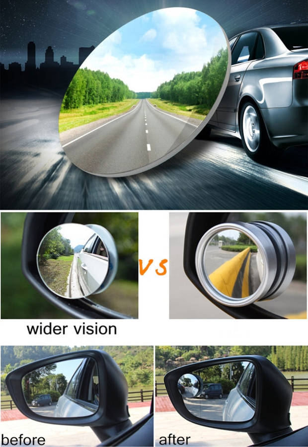 3R-033 Car Blind Spot Rear View Wide Angle Mirror, Diameter: 9.5cm, 3R-033