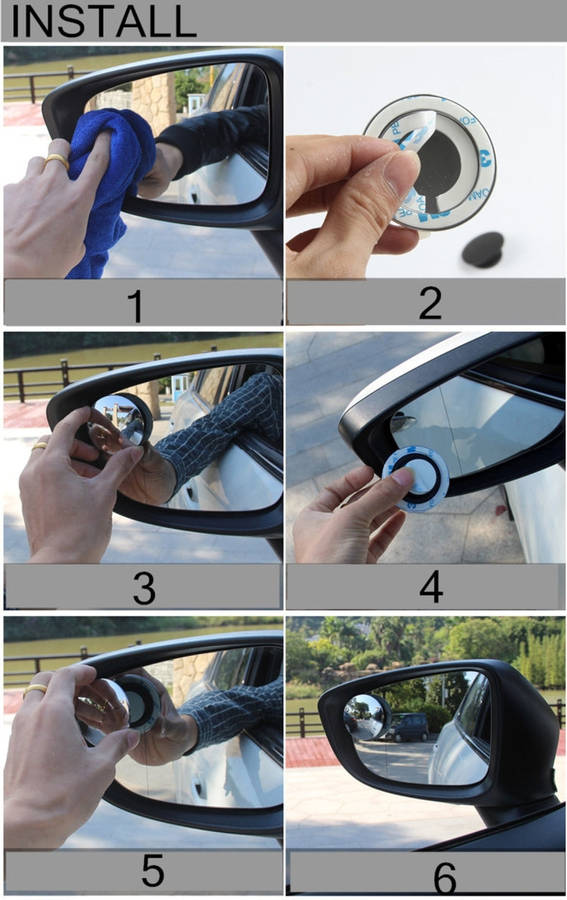 3R-033 Car Blind Spot Rear View Wide Angle Mirror, Diameter: 9.5cm, 3R-033