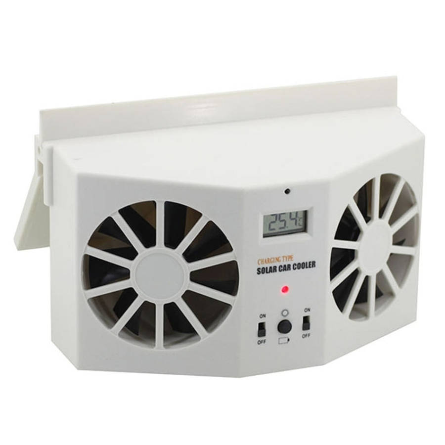 2W Solar Powered Car Auto Air Vent Cool Fan Cooler Ventilation System Radiator, with Temperature ...
