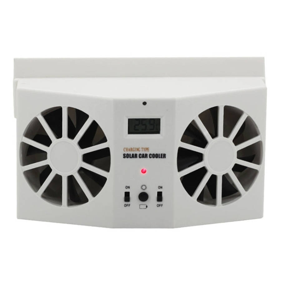 2W Solar Powered Car Auto Air Vent Cool Fan Cooler Ventilation System Radiator, with Temperature ...