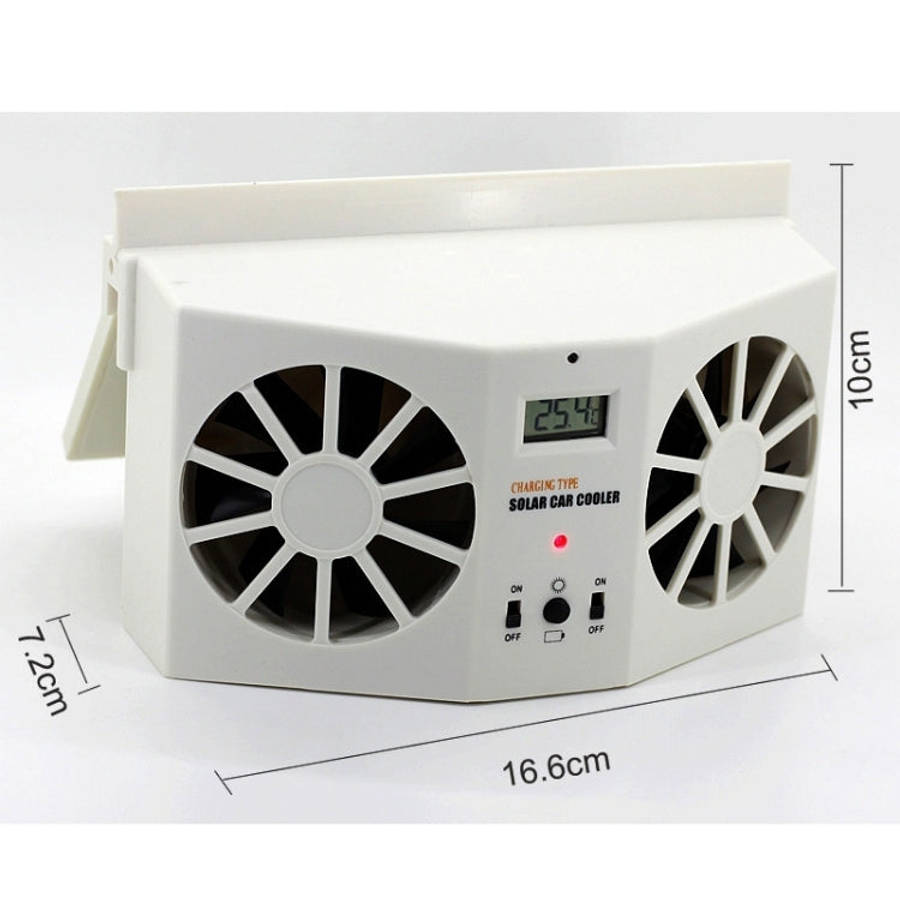 2W Solar Powered Car Auto Air Vent Cool Fan Cooler Ventilation System Radiator, with Temperature ...