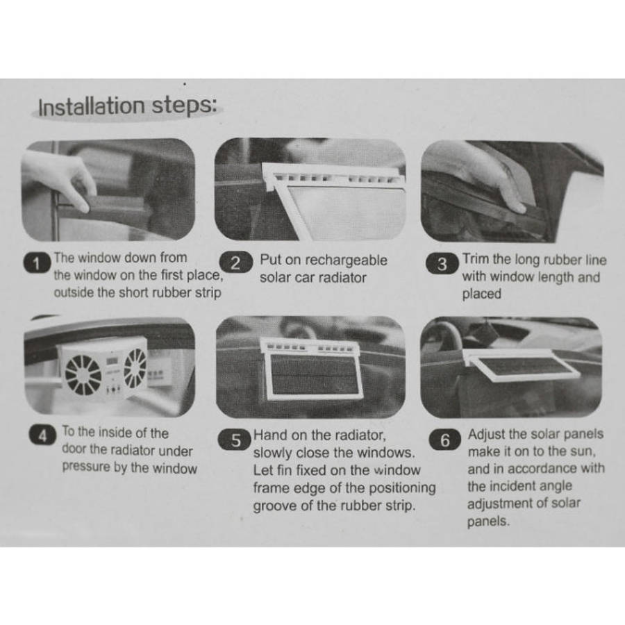 2W Solar Powered Car Auto Air Vent Cool Fan Cooler Ventilation System Radiator, with Temperature ...