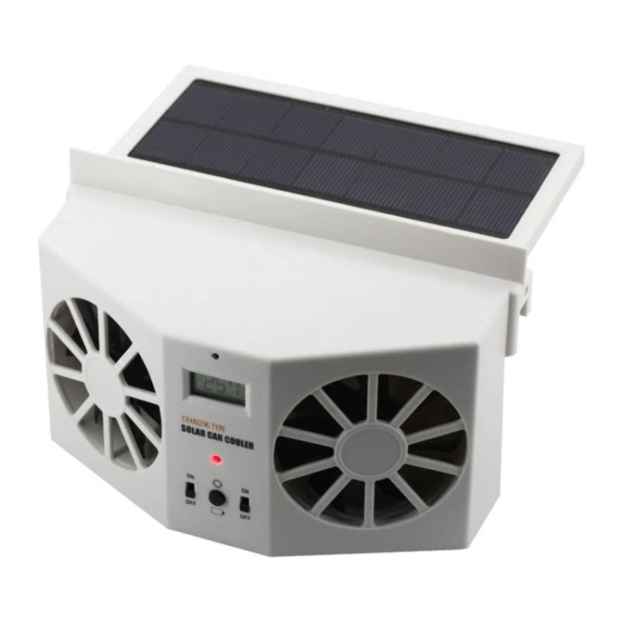 2W Solar Powered Car Auto Air Vent Cool Fan Cooler Ventilation System Radiator, with Temperature ...