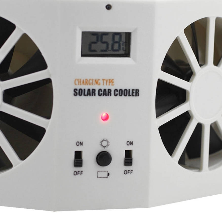 2W Solar Powered Car Auto Air Vent Cool Fan Cooler Ventilation System Radiator, with Temperature ...