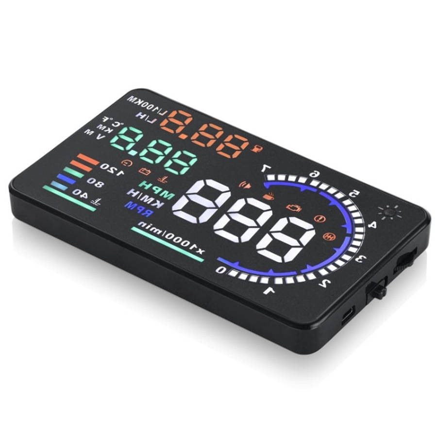 A8 5.5 inch Car OBDII HUD Warning System Vehicle-mounted Head Up Display Projector with LED, Supp...