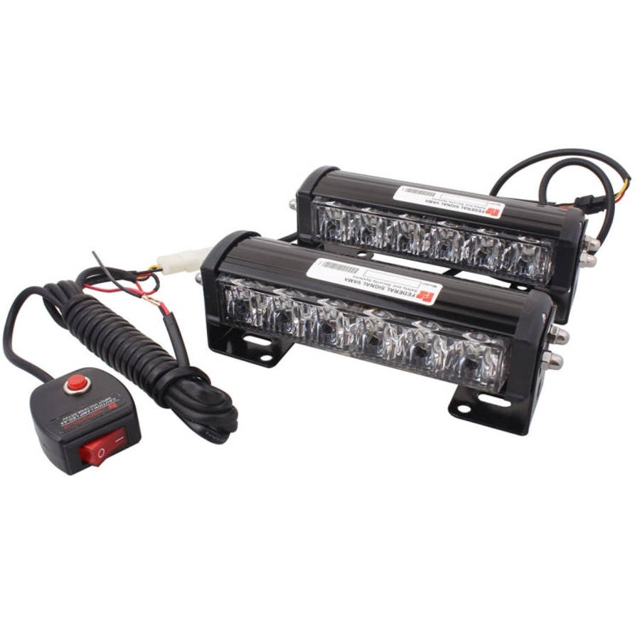 2 PCS  6 inch 6 LED 2 x 18W Car Flash Warning Light Red + Blue Change White Waterproof Emergency ...